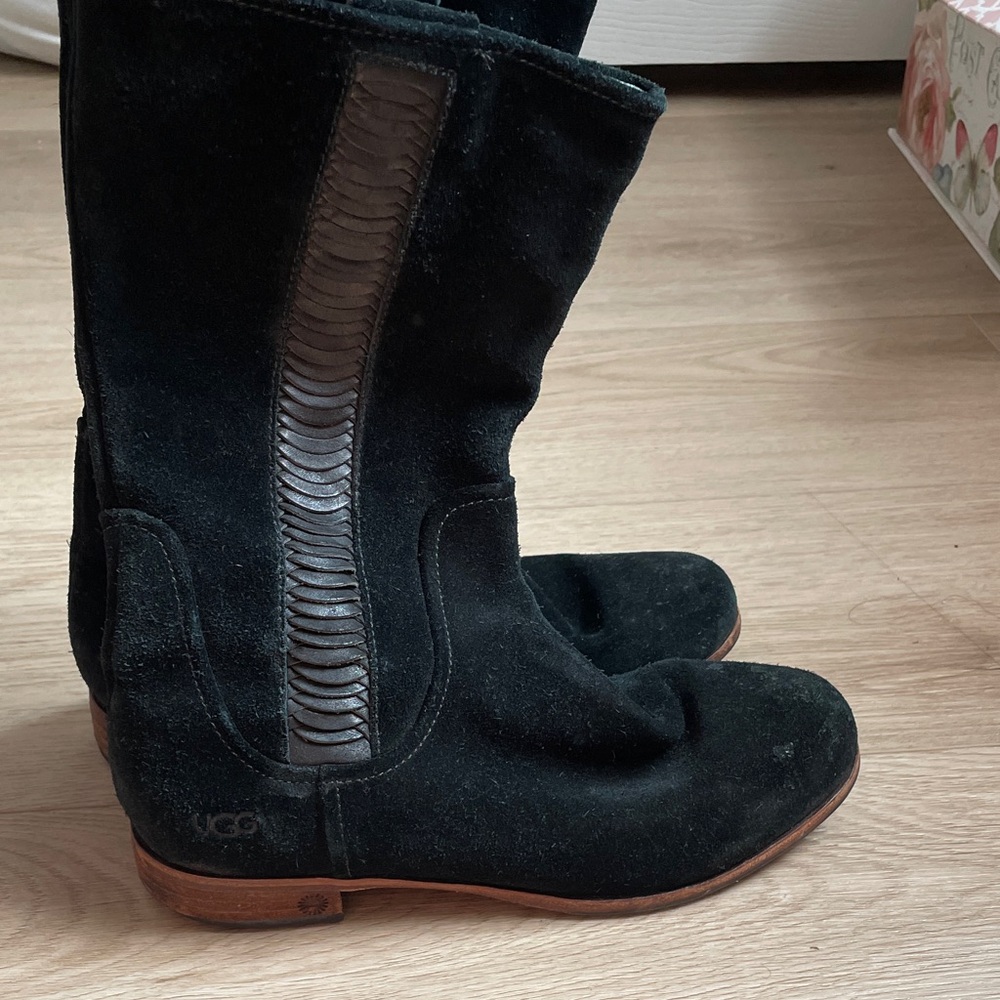 UGG Black Suede Winter Boots